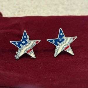 Star-Shaped USA Patriotic Earrings July 4